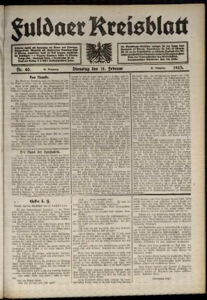 Ausgabe vom Dienstag, den 18. Februar 1913.