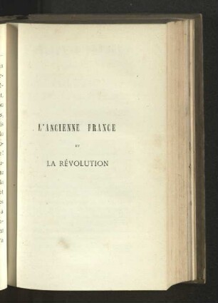 L'ancienne France et la révolution