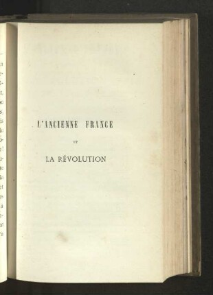 L'ancienne France et la révolution