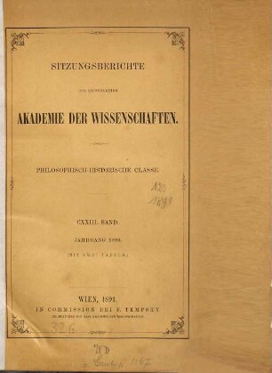 Sitzungsberichte. 123. 1890