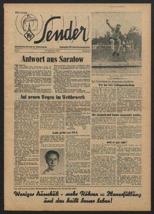 Betriebszeitung 'WF-Sender', Nr.37/1957 (27. September 1957)