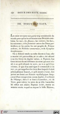 III. Dieux des eaux