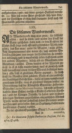 LXX. Die seltsamen Wunderwercke.