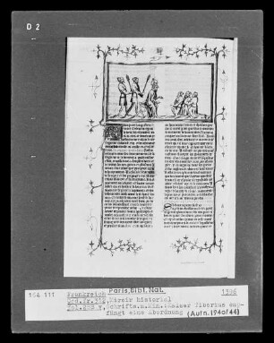 Miroir historial, fol. 288v, Kaiser Tiberius empfängt eine Abordnung