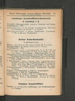 Lauenburger Dampfschifffahrts-Gesellschaft in Lauenburg a. E.
