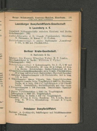 Lauenburger Dampfschifffahrts-Gesellschaft in Lauenburg a. E.