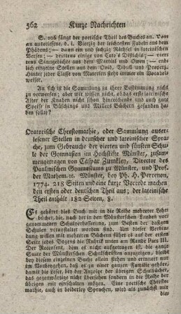: Oratorische Chrestomathie.