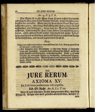 De Jure Rerum. [Axioma XV. - LXXIIX.]