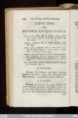 Caput XVII. De Bigamia Eiusque Poena.