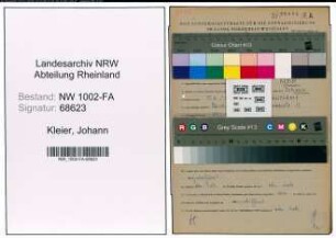 Entnazifizierung Johann Kleier, geb. 25.10.1912 (Baecker)