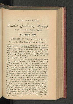 A Reform in the Privy Council.