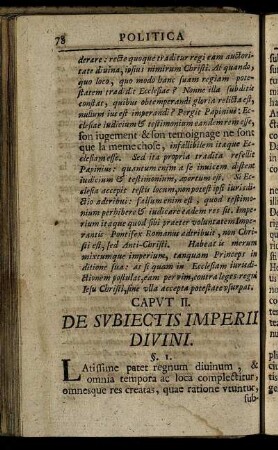 Caput II. De Subiectis Imperii Divini.