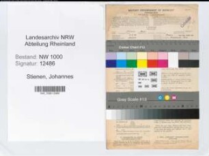 Entnazifizierung Johannes Stienen, geb. 09.03.1906 (Techn.Angest.)