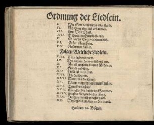 Ordnung der Liedlein