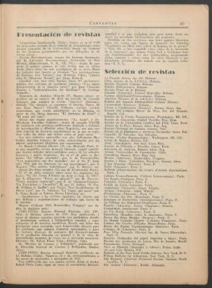 Selección de revistas