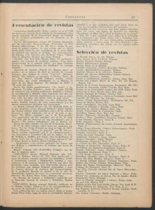Selección de revistas