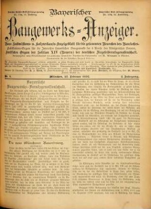 Bayerischer Baugewerksanzeiger. 2. 1892