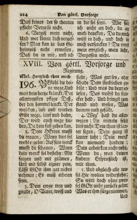 XVIII. Von göttl. Vorsorge und Regirung. - XX. Von der Heiligen Taufe.