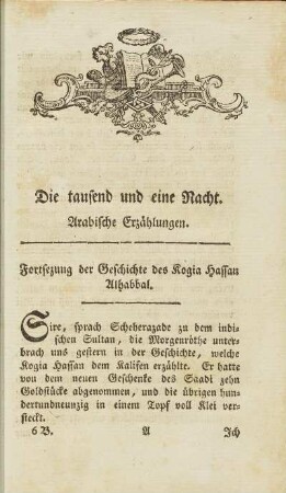 Fortsetzung der Geschichte des Kogia Hassan Alhabbal.