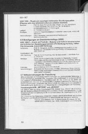 II.7 Hilfseinrichtungen der Forschung