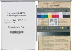Entnazifizierung Fritz Ridderbusch , geb. 16.08.1888 (Kaufmann)