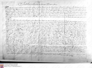 Aufschwörung zum Speyerer Domkapitel für Emmerich Freiherr Wambold