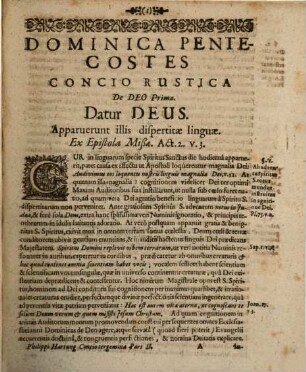 Concio Tergemina Rustica, Civica, Aulica : Opvs A Plvrimis Desideratissimvm, & exspectatissimum, ac multorum Lirbrorum Succus atque Compendium, 2. A Pentecoste Ad Adventum