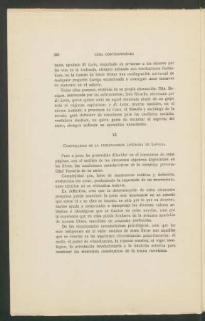 VI - Complejidad de la personalidad literaria de Loveira.