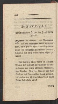Drittes Kapitel. Zurückgebliebene Folgen des französischen Einfalls