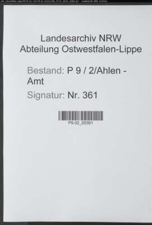 Sterberegister Standesamt Ahlen-Amt