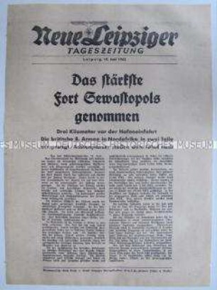 Extrablatt der "Neuen Leipziger Tageszeitung" u.a. zuKämpfe gegen die britische 8. Armee in Nordafrika