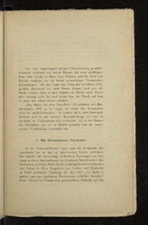 I. Die literarischen Varianten.