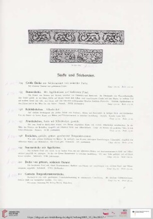 Stoffe und Stickereien (Nr. 194-251)
