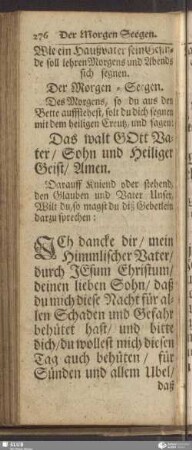 Wie ein Haußvater sein Gesinde soll lehren Morgens und Abends sich segnen