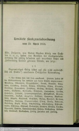 Revidirte Landgemeindeordnung vom 24. April 1873