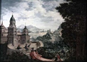 Allegorie. Der Bettel sitzt der Hoffahrt auf der Schleppe