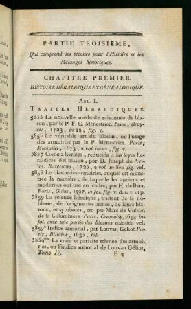 67-77, Chapitre Premier. Histoire Héraldique Et Généalogique.