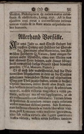 Allerhand Vorfälle.