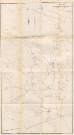 Sketch map shewing the route of & loclities visited by the superintendent of embankments