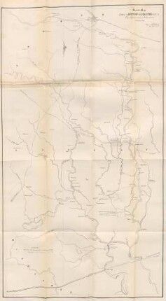 Sketch map shewing the route of & loclities visited by the superintendent of embankments