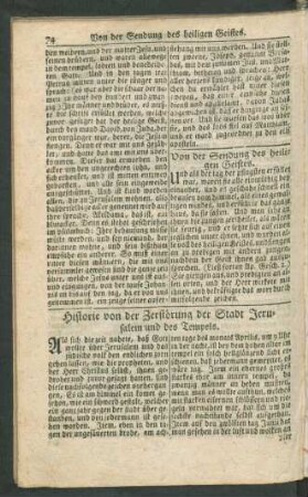 Historie von der Zerstörung der Stadt Jerusalem und des Tempels