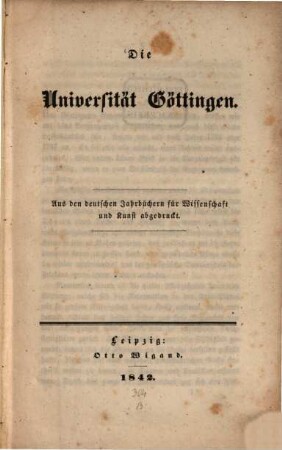 Die Universität Göttingen
