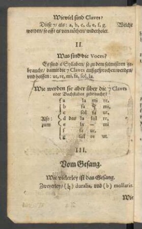 III. Vom Gesang.