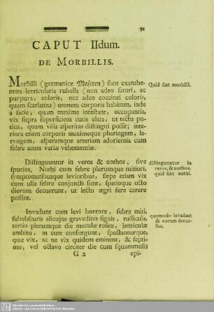 Caput IIdum. De Morbillis