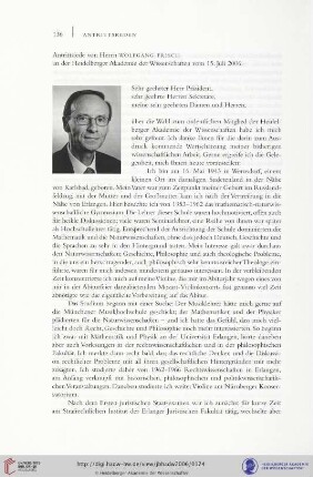 Antrittsrede vom 15. Juli 2006