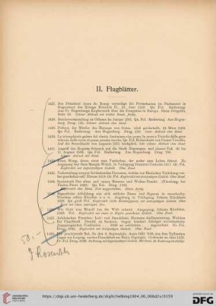II. Flugblätter (Nr. 1427-1469)