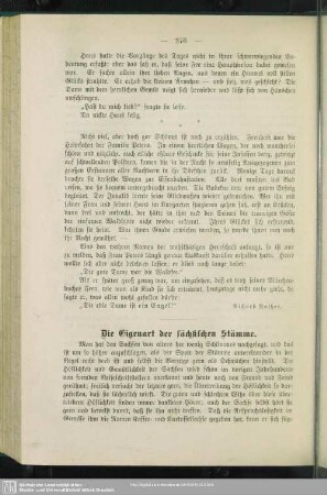 Die Eigenart der sächsischen Stämme