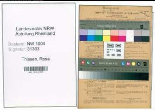 Entnazifizierung Rosa Thissen , geb. 10.07.1906 ()