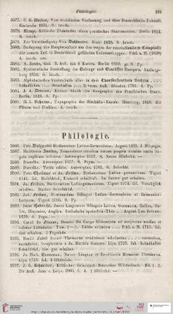 Philologie (Nr. 3586 - 3635)