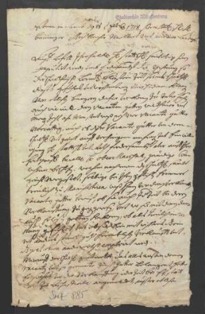 Befragung von Zeugen zu Damm am 18. Februar 1718